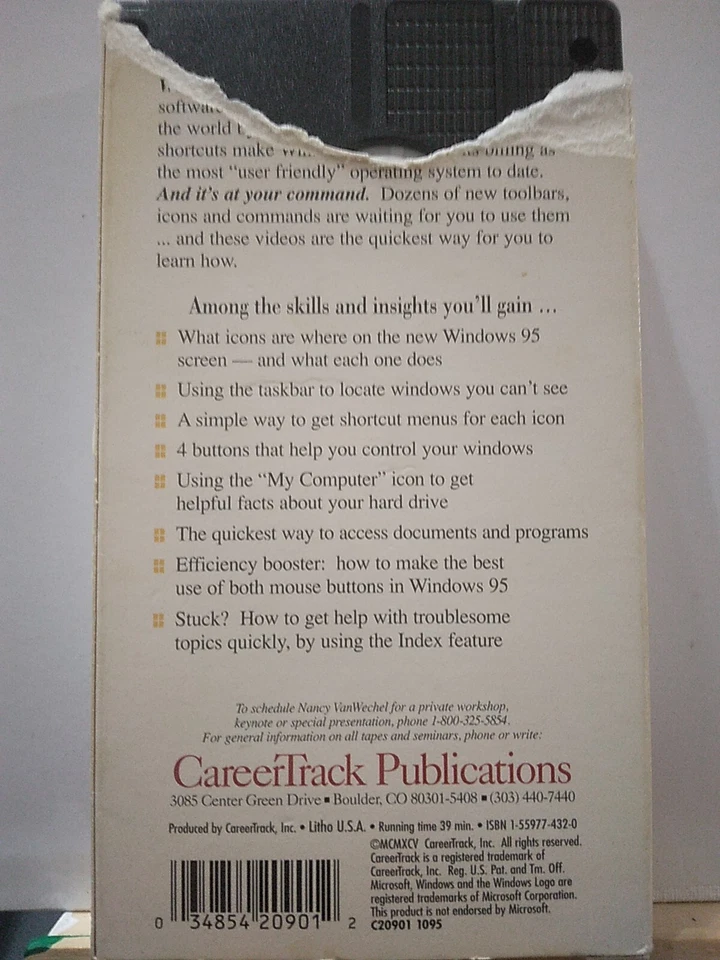 Working With Windows 95 Volume One (VHS, 1995) - Image 2 of 3