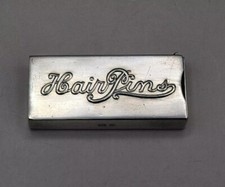 Scarce Antique Sterling Silver Hair Pins Box by Levi & Salaman 1903