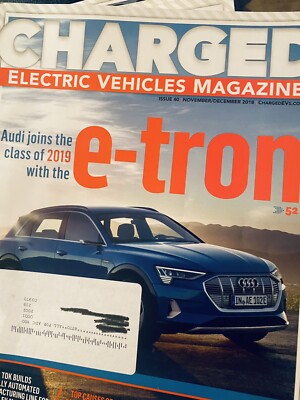  charged -ELECTRIC VEHICLES CARS Magazine november/December 2018 Issue bagged !