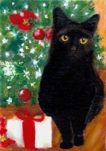 black cat christmas tree