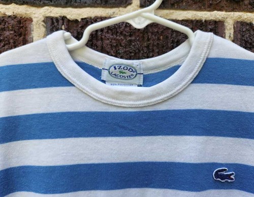 Vintage 80S girl's L Izod Lacoste striped drop waist gator dress - Picture 3 of 12