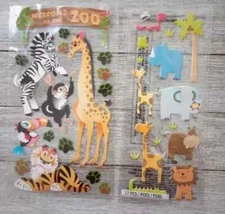 animal jungle dimensional fun stickers puffy EK success 2 open packs new