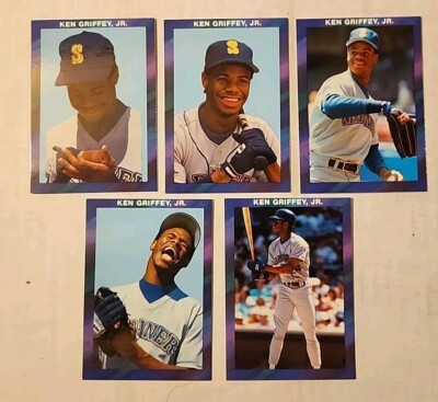 1990 Purple Border Ken Griffey Jr. NICE 5 RARE CARD SET Seattle