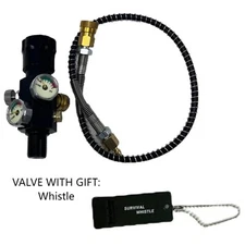 DIN Valve White Dial 4500psi HPA Tank Valve M18*1.5 w/ Whistle【sold as it is】