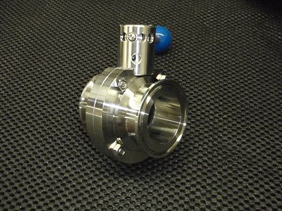 STAINLESS TRI CLAMP BUTTERFLY 4 POSITION VALVE 1 1/2'' O.D. SANITARY TCBFV38mm