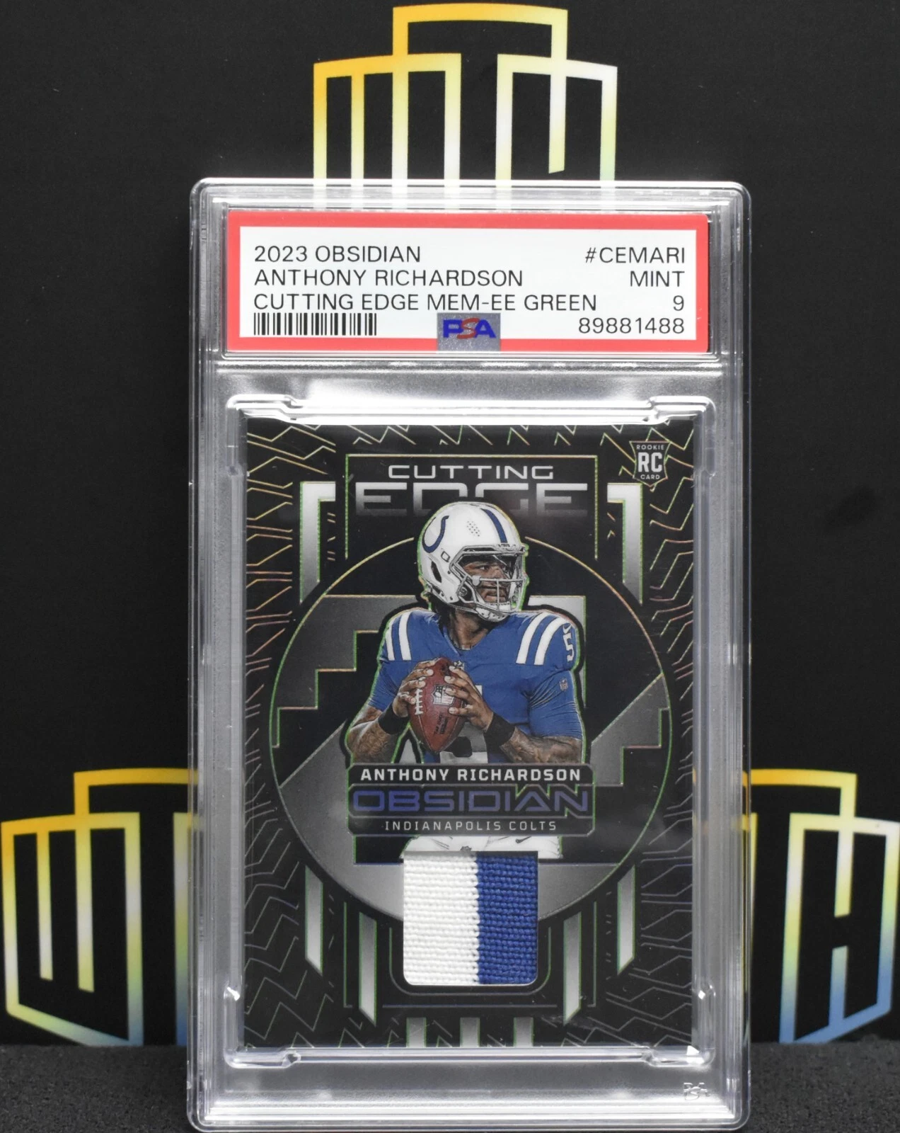 Anthony Richardson Panini Obsidian Cutting Edge Memorabilia #CEMARI Electric Etch Green