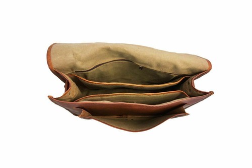 Borsa da lavoro in pelle messenger fatta a mano laptop tracolla uomo valigetta vintage - Foto 3 di 4