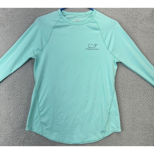 Vineyard Vines Performance Athletic Shirt Womens XS Aqua Whale Pullover Stretch