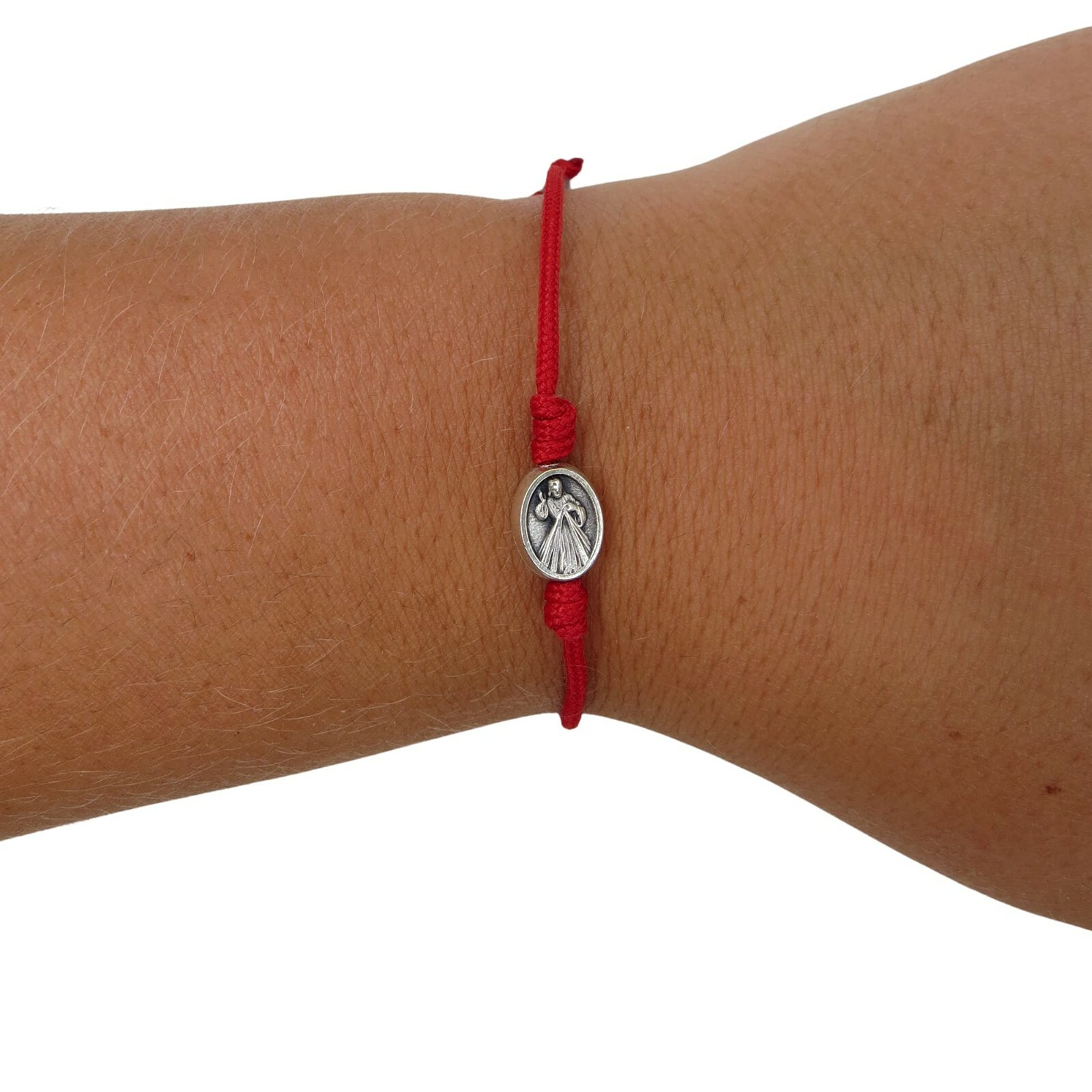 Divine Mercy Adjustable Cord Bracelet with Jesus I Trust in You Medal, One Size