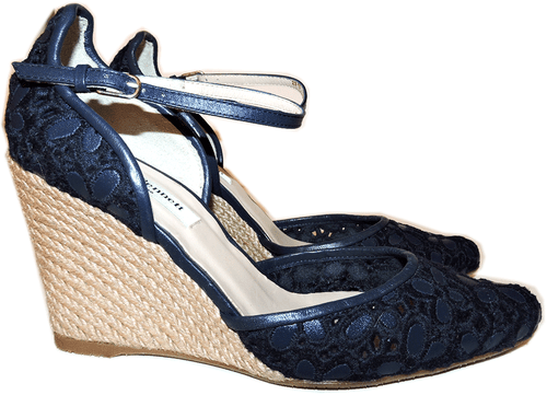 L.k. Bennett Petal Leather Embroidery Wedge Sandals Shoes Pump Espadrilles 39.5 - 第 3/6 張圖片