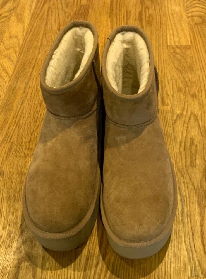 UGG CLASSIC MINI PLATFORM [1134991 Ankle Sheepskin Boots Women's UK6 CHESTNUT, photo 4 of 5