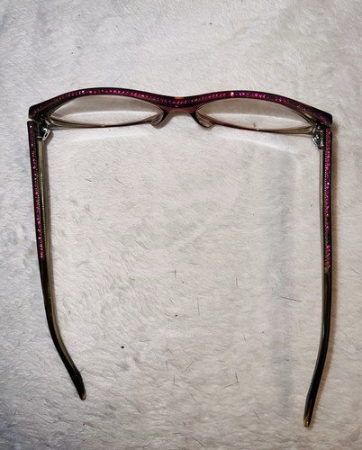 JUDITH LEIBER BURGUNDY PURPLE PINK CRYSTAL READER GLASSES, 1.75 Power - Picture 20 of 24