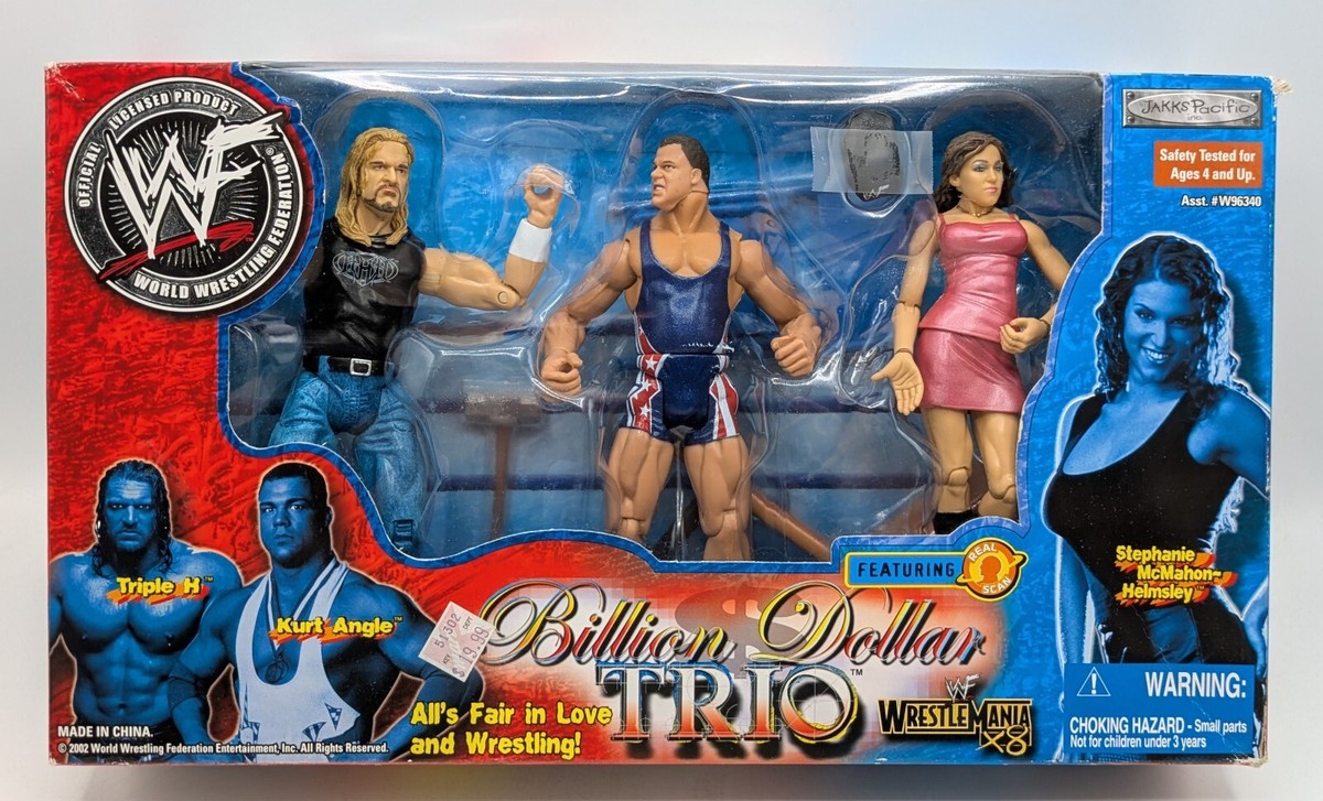 2002 WWF Jakks Billion Dollar Trio Triple H Kurt Angle Stephanie