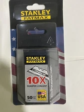 Stanley 11-800L Carbide-Tipped Utility Knife Blades, 50 Pack - Fast Shipping