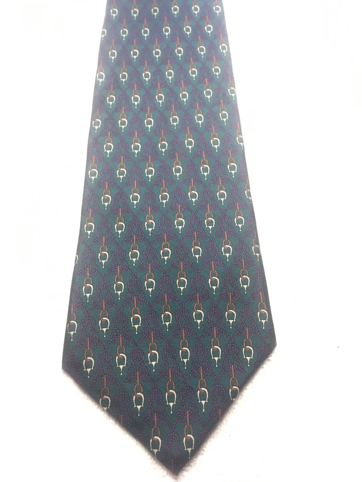 BERT PULITZER CORBATA HOMBRE VERDE CON MORADO Y DORADO 4 X 59 Foto 2 de 4