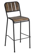 Cortesi Home Jayden 30" Industrial Style Bar Stool with Black Metal Frame