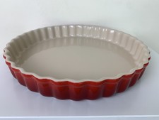 Piatto Le Creuset gres scanalato flan 30 cm arancio rosso vulcanico ottime condizioni