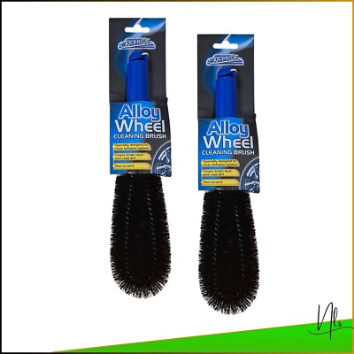 2 x CAR WHEEL CLEANING BRUSH TOOL TYRE CLEAN WASHING ALLOY SOFT BRISTLE CLEANER