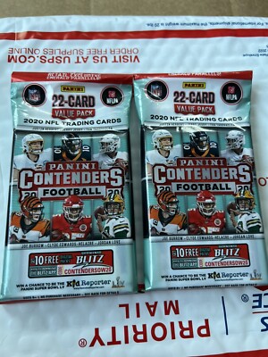 2020 Contenders NFL Football Cello Value Pack Lot of (2) Burrow Love Tua Herbert