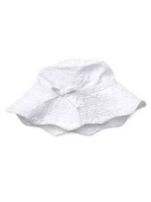 Baby Gap White Eyelet Scalloped Bucket Sun Hat XS/S S/M M/L 20 NWT