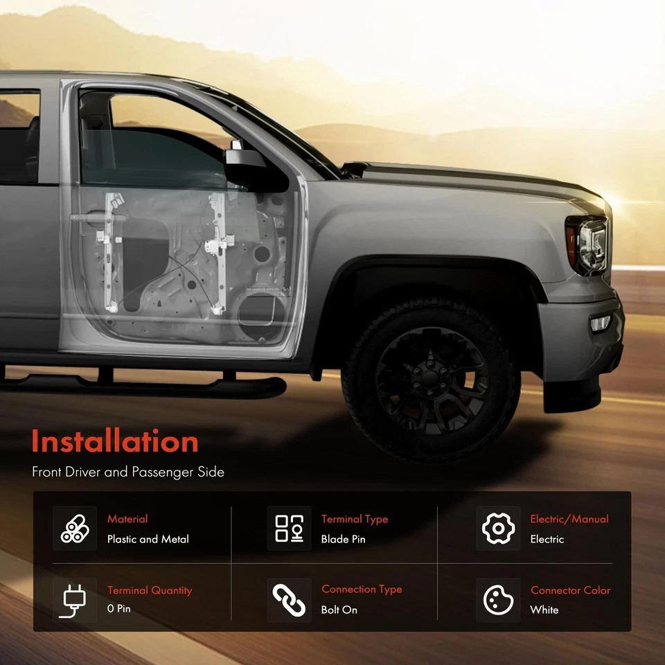 2 передних левых и правых регулятора стеклоподъемника для седана Dodge Avenger 2008-2010 годов выпуска - Изображение 4 из 4