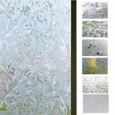 Privacy Window Glass Film Sticker Static Cling 3D Frosted Stained Office Home