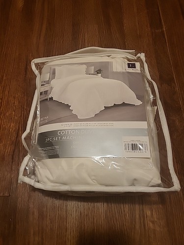 Reyna Ruffle 100% Cotton- 2 Piece Cozy Ruffled Twin XL Bed Cover Set White Duvet
