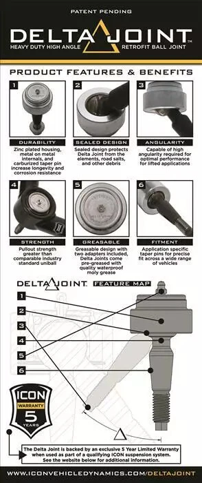 Icon Vehicle Dynamics Delta Joint Kit For 2007+ Toyota FJ / 2003+ Toyota 4Runner - Image 4 of 4