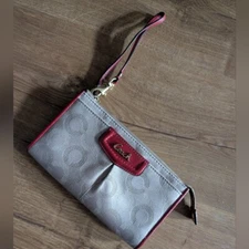 Coach Gray and Pink Wristlet