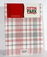 Cotton Park Cottage Holiday Christmas Jaden Plaid Tablecloth 60" x 102" Oblong