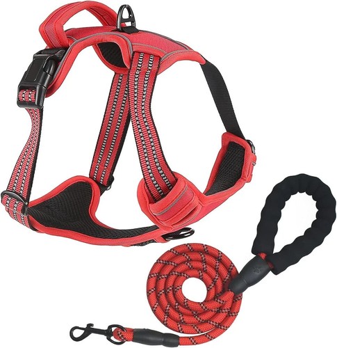 Imbracatura Regolabile Riflettente per Cani No-Pull + Guinzaglio Guinzaglio per Cani di Piccola Grande Taglia - Foto 23 di 25