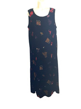 David Dart Dress 1X NWT Black Velvet Silk Sleeveless Maxi Beaded Purses Gloves