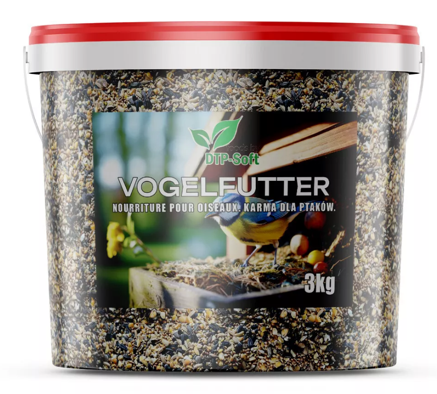 3kg Mangime per uccelli | Miscela per uccelli selvatici | Secchio 3 kg