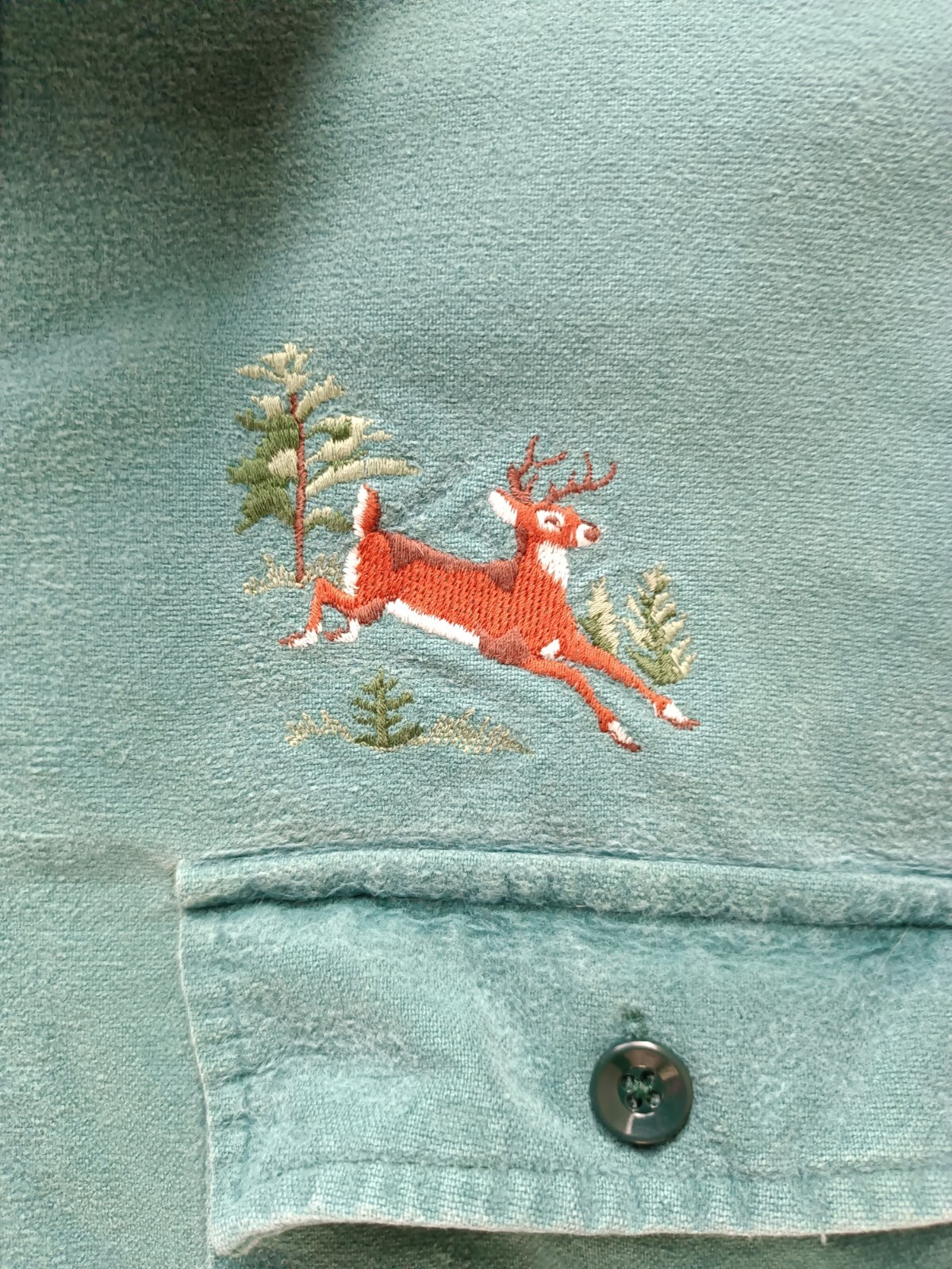 L.L. Bean Button Down Shirt Mens Size 20 Tall Green Long Sleeve 