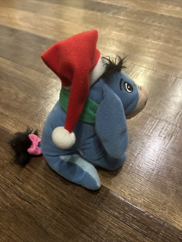 NEW, Eeyore Disney Store Holiday Christmas Winnie the Pooh Santa Plush 6” - Picture 2 of 3