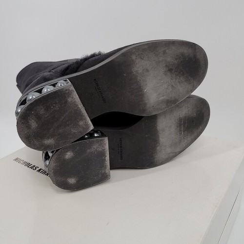 Botines Nicholas Kirkwood Negro Casati Perla Gamuza Piel de Oveja Talla 38 - Imagen 9 de 12