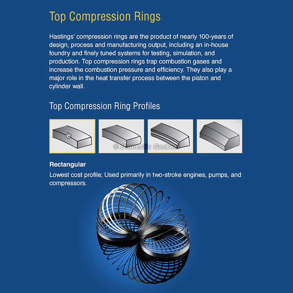 Anillos de pistón Hastings aptos 92-06 Chevy GM turbo diésel 6,5 L 16 V VIN F S Y Foto 4 de 4