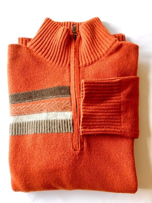mens orange mock turtleneck
