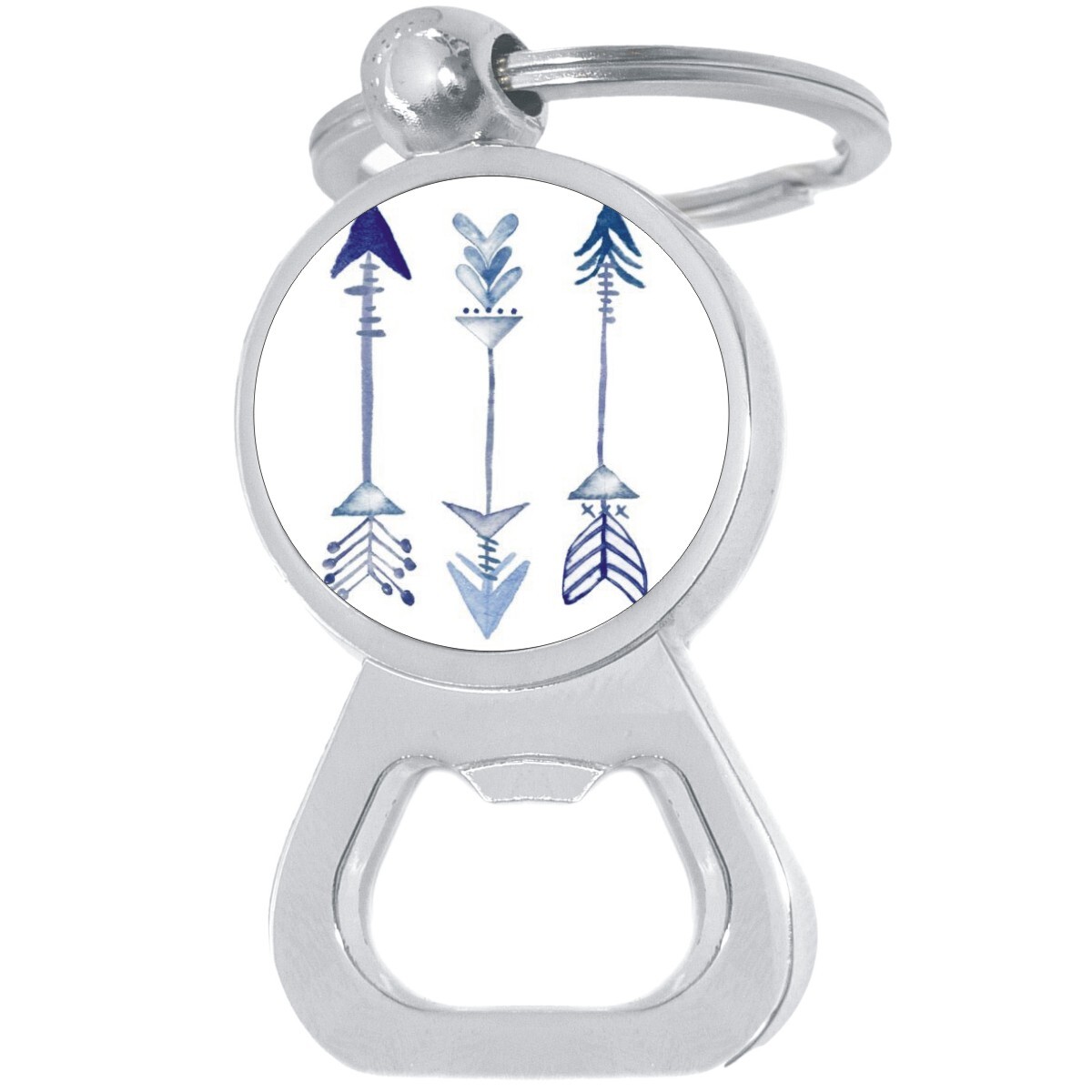 Blue Metal Bottle Opener Keychain for Beer Bar Accessories