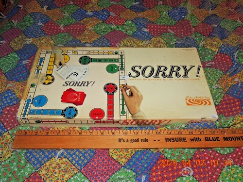 Parker Brothers SORRY! Slide Pursuit Game Vintage 1964 Classic Game Complete
