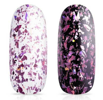 Jolifin LAVENI Shellac -Top-Coat ohne Schwitzschicht rosy holo flakes 12ml #S221