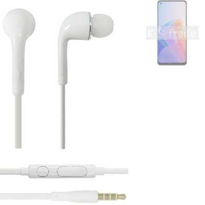Earphones für Oppo Reno7 Lite 5G in ear headset stereo Ohrstecker weiß