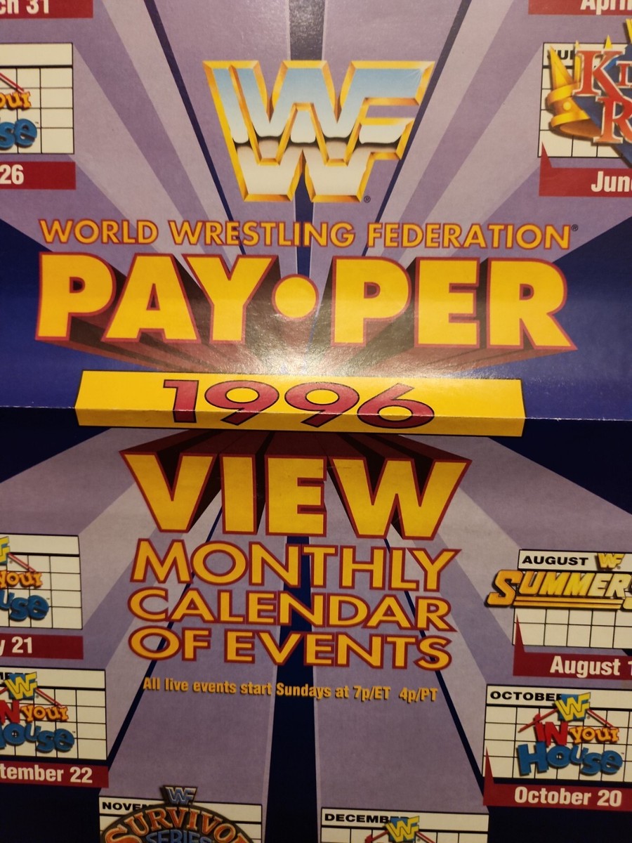 AUTHENTIC- WWF 1996 Pay Per View CALENDAR POSTER! - WWE PPV RARE! 14x10 |  eBay