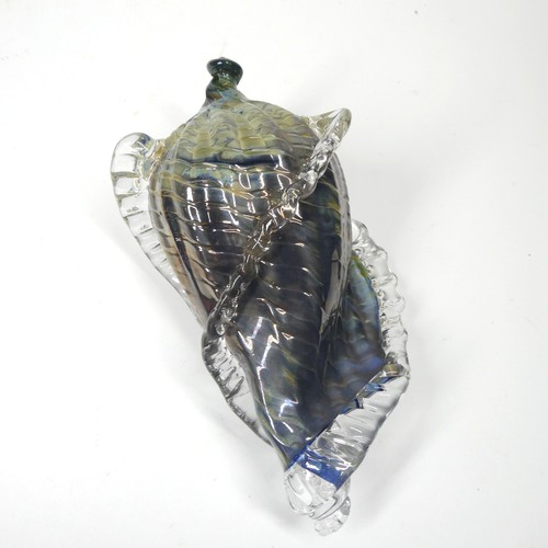 Glass Seashell 9" Signed Charles Friedman Seattle Studio Art Glass Conch Shell - Picture 8 of 13