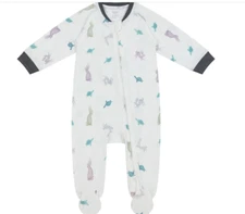 Nest Designs Bamboo Zip Footed Sleeper, The Tortoise & The Hare, 0-3M