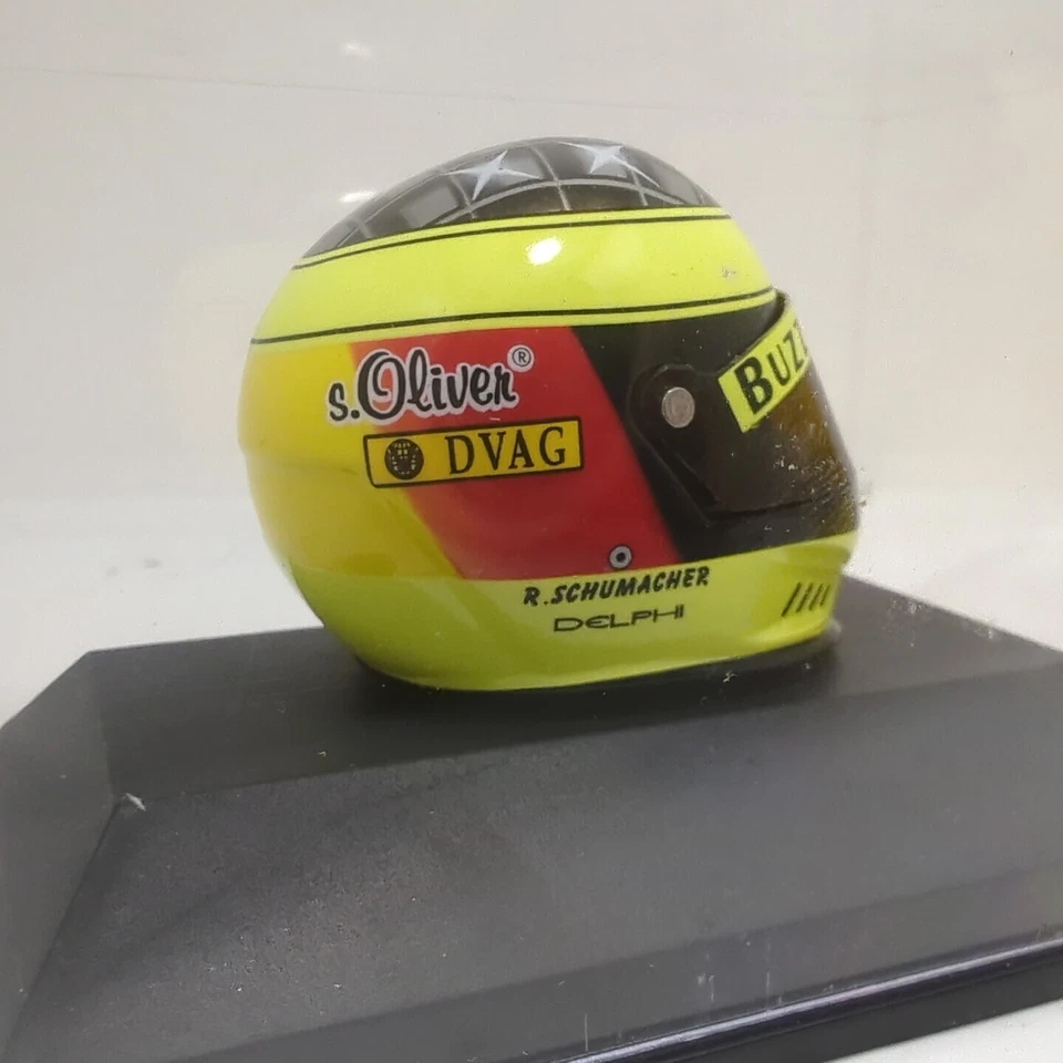 MINICHAMPS 1/8 RALF SCHUMACHER 1998 DRIVERS HELMET CASED MODEL FORMULA ONE F1 - Image 3 of 4