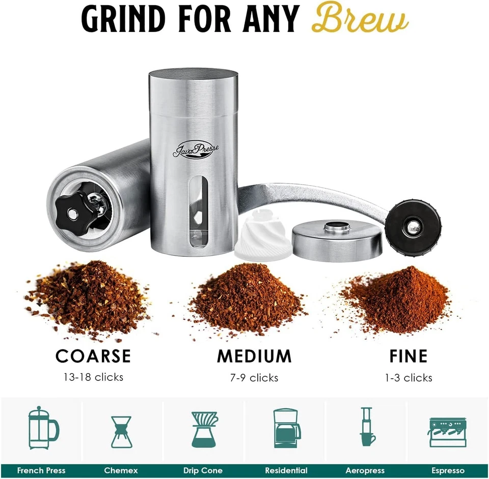 Manual Stainless Steel Coffee Grinder - 18 Adjustable Settings, Portable Coni... - Image 2 of 4