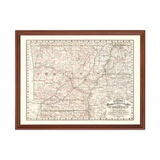 Old Map of Arkansas 1882 - Vintage Arkansas Art