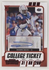 2021 Panini Contenders Draft Picks College Game Ticket Red Shawn Davis Auto qf8