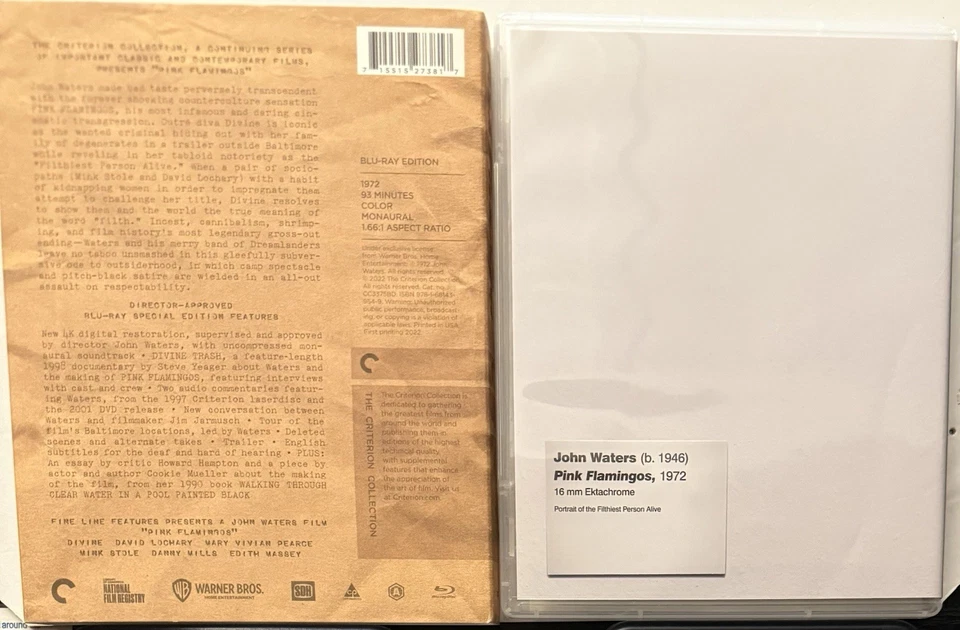 Pink Flamingos Criterion Collection (Blu-ray, 1972) With Slipcover & Inserts - Image 2 of 3